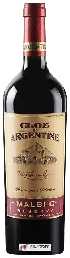 Domaine Clos d'Argentine - Winemaker's Selection Reserva Malbec Domaine Clos d'Argentine - Winemaker's Selection Reserva Malbec