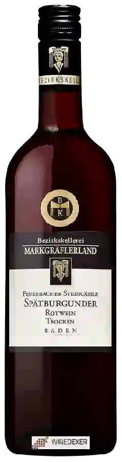 Weingut Bezirkskellerei Markgräflerland - Feuerbacher Steingässle Spätburgunder Trocken