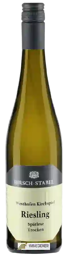 Hirsch Stabel - Weingut Hohenfelser Hof - Westhofener Kirchspiel Riesling Spätlese Trocken Hirsch Stabel - Weingut Hohenfelser Hof - Westhofener Kirchspiel Riesling Spätlese Trocken