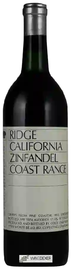 Weingut Ridge Vineyards - Coast Range Zinfandel Weingut Ridge Vineyards - Coast Range Zinfandel