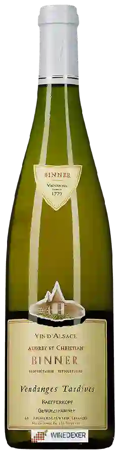 Winery Binner - Vendanges Tardives Gewürztraminer Alsace Grand Cru 'Kaefferkopf'