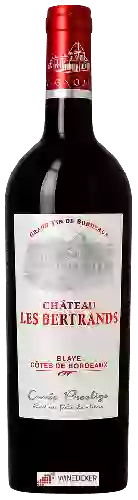 Château Les Bertrands - Cuvée Prestige Blaye - Côtes de Bordeaux Rouge