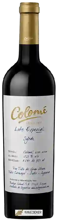 Winery Colomé - Lote Especial Syrah Winery Colomé - Lote Especial Syrah