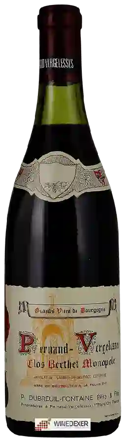 Domaine Dubreuil-Fontaine - Pernand-Vergelesses Premier Cru 'Clos Berthet' Monopole Rouge Domaine Dubreuil-Fontaine - Pernand-Vergelesses Premier Cru 'Clos Berthet' Monopole Rouge