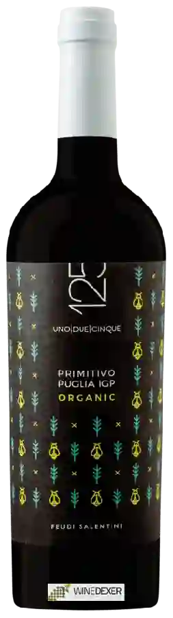 Winery Feudi Salentini - 125 Uno Due Cinque Organic Primitivo Puglia Winery Feudi Salentini - 125 Uno Due Cinque Organic Primitivo Puglia