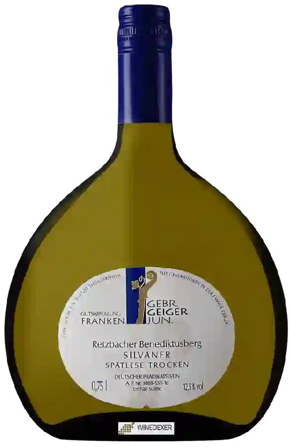 Winery Gebr. Geiger Jun. - Retzbacher Benediktusberg Silvaner Spätlese Trocken Winery Gebr. Geiger Jun. - Retzbacher Benediktusberg Silvaner Spätlese Trocken