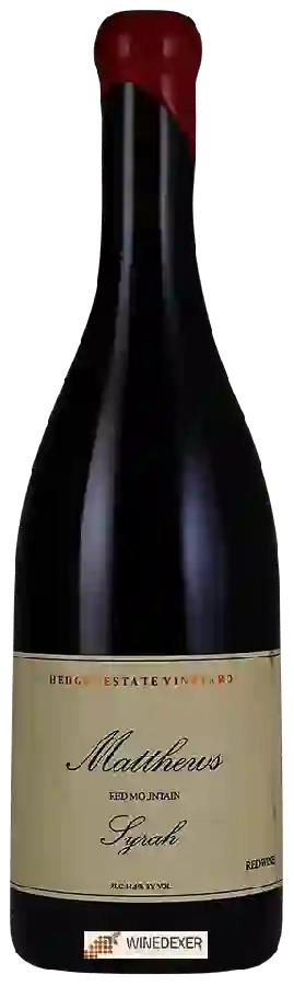 Winery Matthews - Hedges Estate Vineyard Syrah Winery Matthews - Hedges Estate Vineyard Syrah