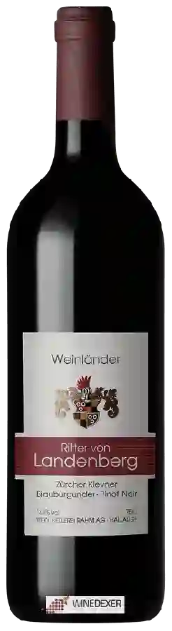 Winery Strada - Weinkellerei Rahm - Ritter von Landenberg Weinländer Zürcher Klevner - Pinot Noir